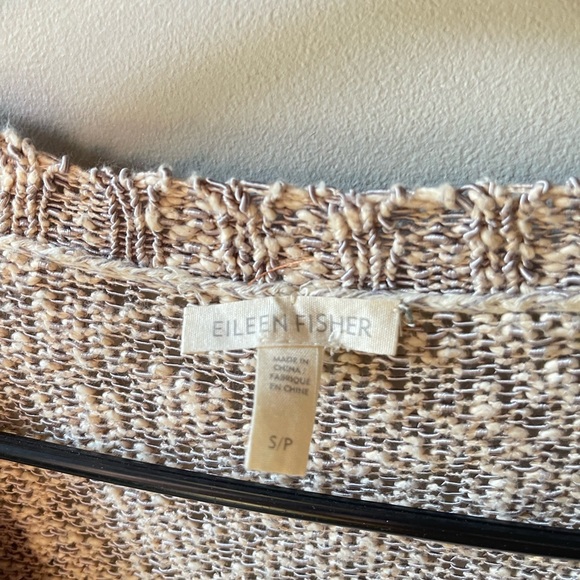 EILEEN FISHER linen cardigan neutral casual sweater - Picture 2 of 6